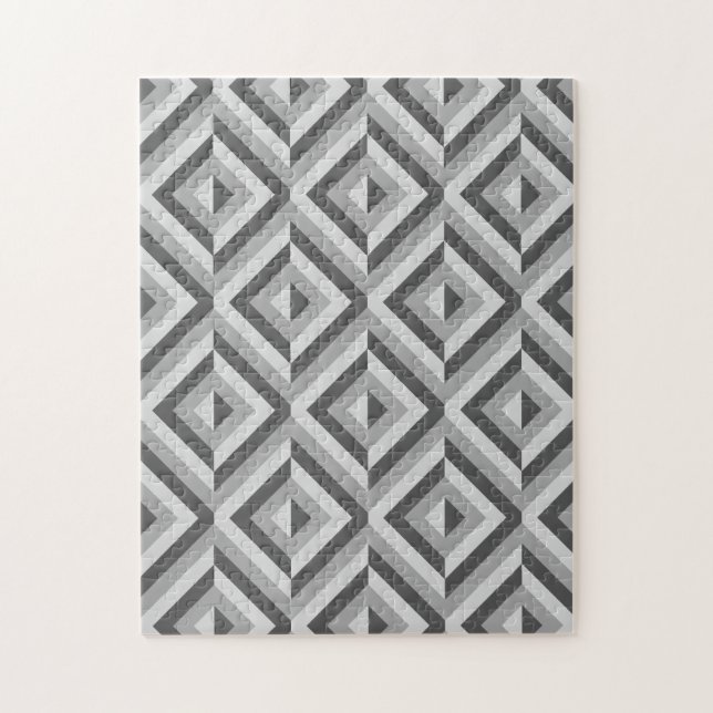 Puzzle Motif de diamant géométrique gris frustrant (Vertical)