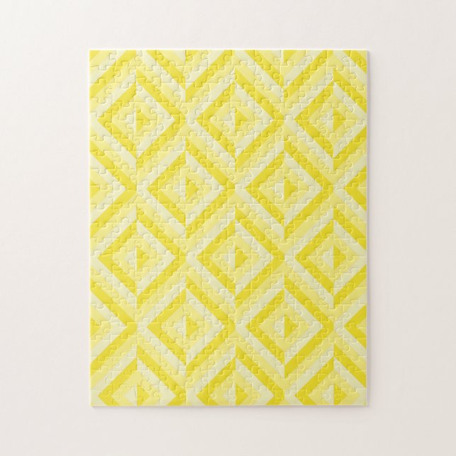 Puzzle Motif de diamant géométrique jaune frustrant (Vertical)