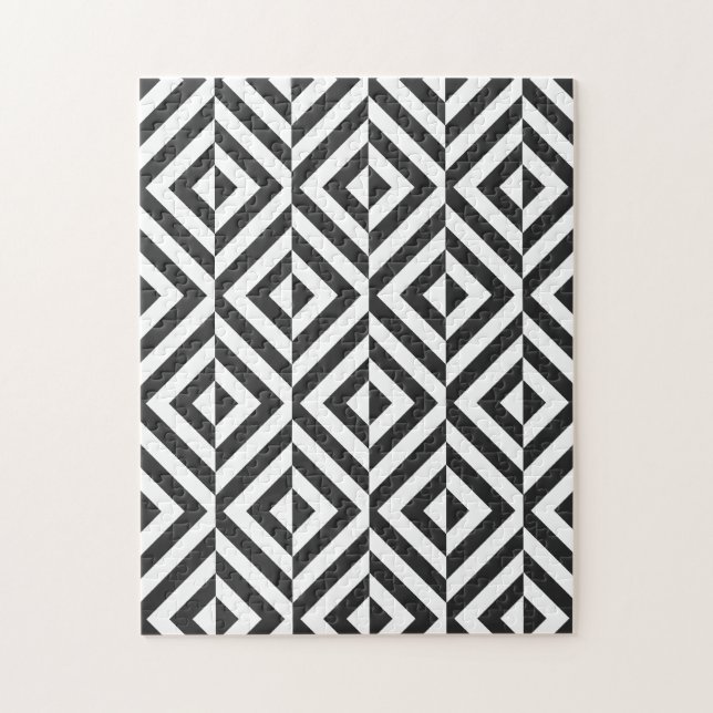 Puzzle Motif de diamant géométrique noir/blanc frustrant (Vertical)