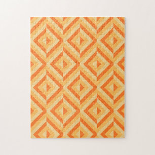 Puzzle Motif de diamant géométrique orange frustrant