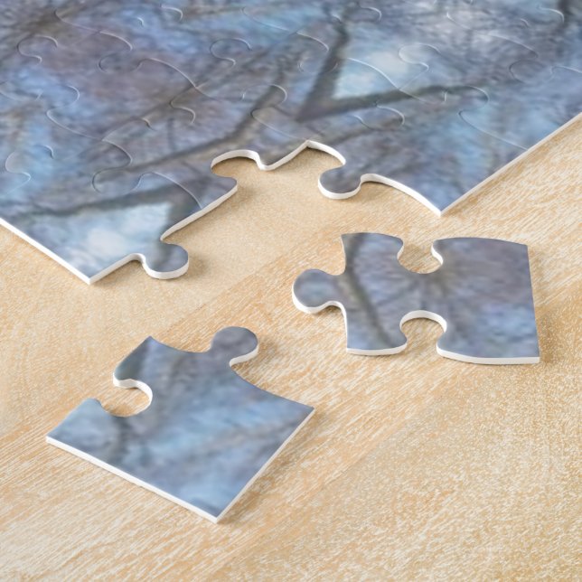 Puzzle Motif de diamants croisés géométriques bleu noir (Côté)