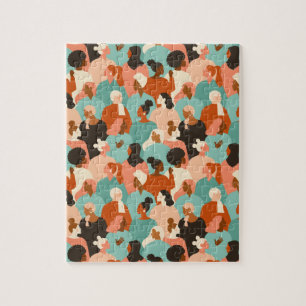 Puzzle Motif de facettes rétroactives de la diversité hum