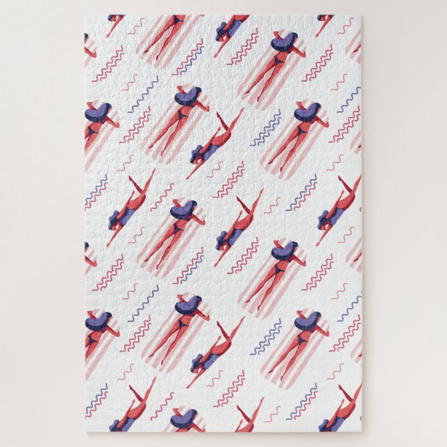 Puzzle Motif de femme de natation (Vertical)