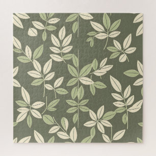 Puzzle Motif de feuilles botaniques Olive Sage