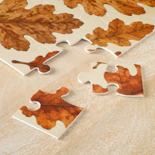 Puzzle Motif de feuilles de chêne d'automne   Esthétique 