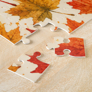 Puzzle Motif de feuilles d'érable d'automne Feuille rou