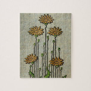 Puzzle Motif de fleur de marguerite de jardin floral vint