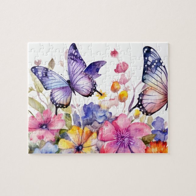 Puzzle Motif de fleur papillon (Horizontal)