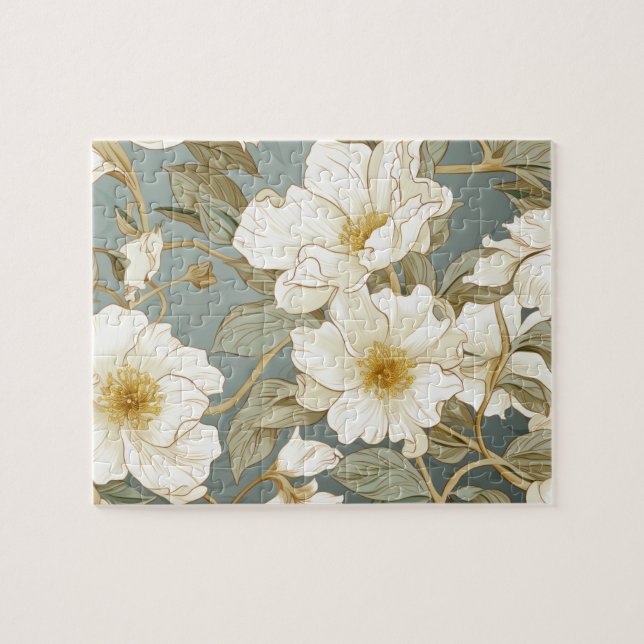 Puzzle Motif de fleurs blanches (Horizontal)