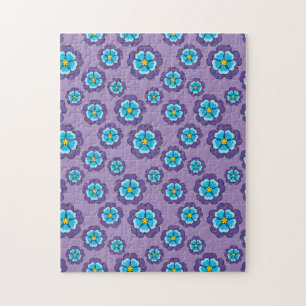 Puzzle Motif de fleurs bleu violet