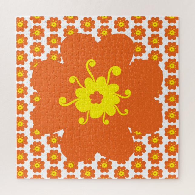 Puzzle Motif de fleurs orange frustrant (Vertical)