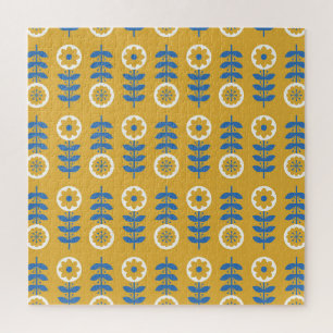 Puzzle Motif de fleurs stylisées scandinave