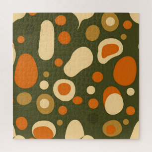 Puzzle Motif de formes organiques abstraites rétro