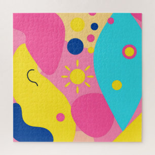 Puzzle Motif de formes organiques ludiques et colorées