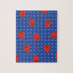Puzzle motif de fraise avec points