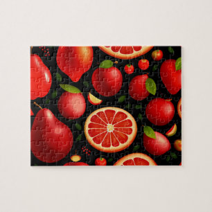 Puzzle Motif de fruits rouges mignons