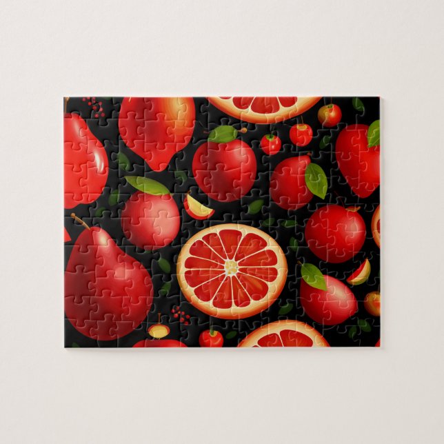 Puzzle Motif de fruits rouges mignons (Horizontal)