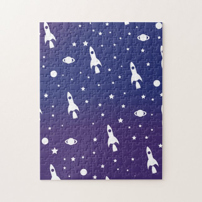 Puzzle Motif de fusées spatiales vintage (Vertical)
