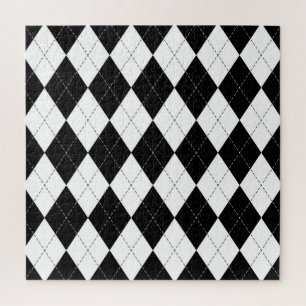 Puzzle Motif de Jacquard géométrique noir blanc