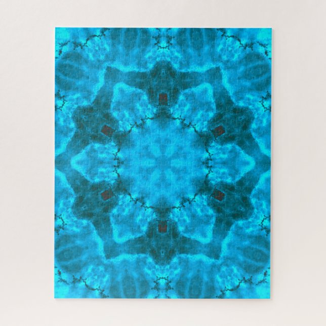 Puzzle Motif de kaléidoscope bleu glace givrée (Vertical)