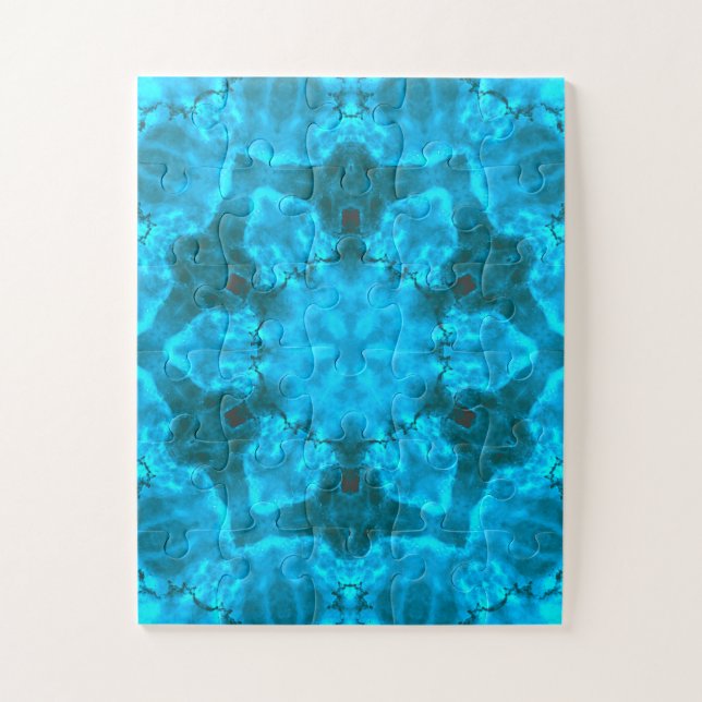 Puzzle Motif de kaléidoscope bleu glace givrée (Vertical)