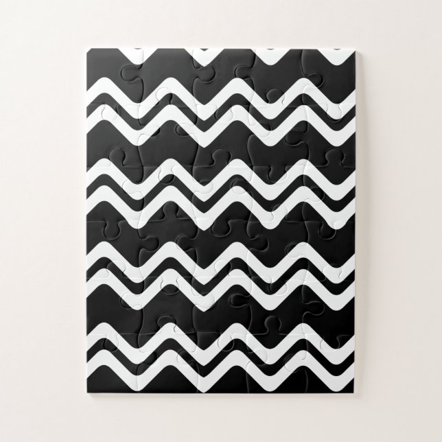 Puzzle Motif de ligne double couleur Zig Zag (Vertical)