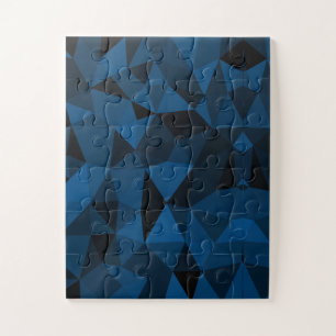 Puzzle Motif de maille géométrique bleu foncé et noir