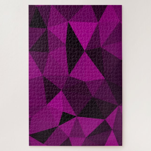 Puzzle Motif de maille géométrique rose noir (Vertical)