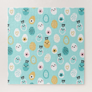 Puzzle Motif de Pâques Mignon Œufs Kawaii Pastel