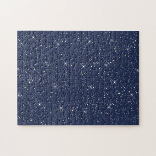 Puzzle Motif de parties scintillant en or brillant bleu m (Horizontal)