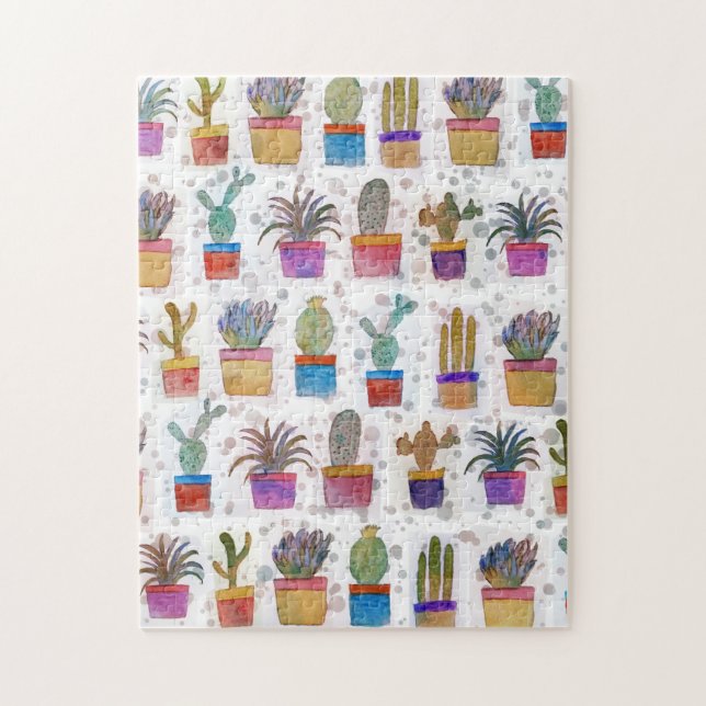 Puzzle Motif de peinture à la main d'aquarelle (Vertical)