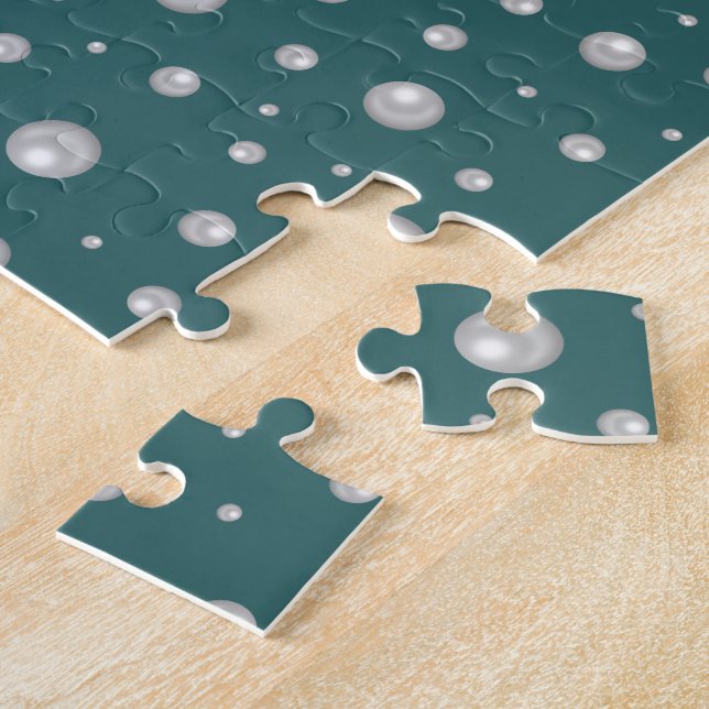 Puzzle Motif de perle sur fond sarcelle transformateur (Côté)