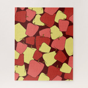 Puzzle Motif de pommes rouges et jaunes