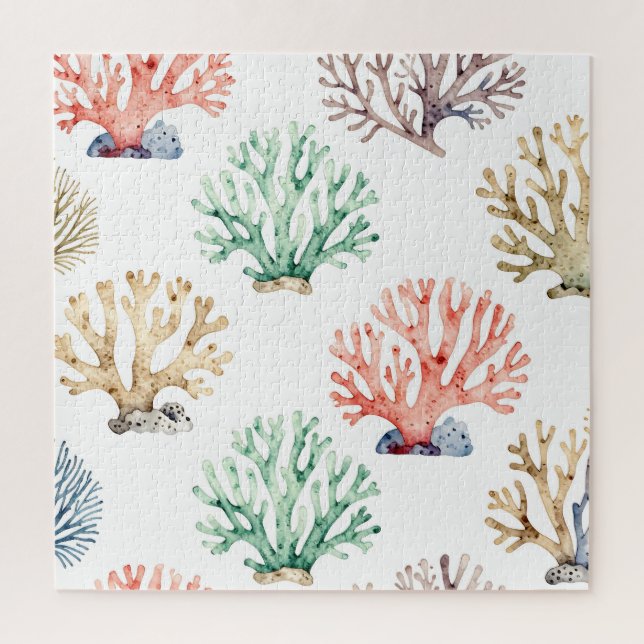 Puzzle Motif de récif de corail à l'aquarelle (Vertical)
