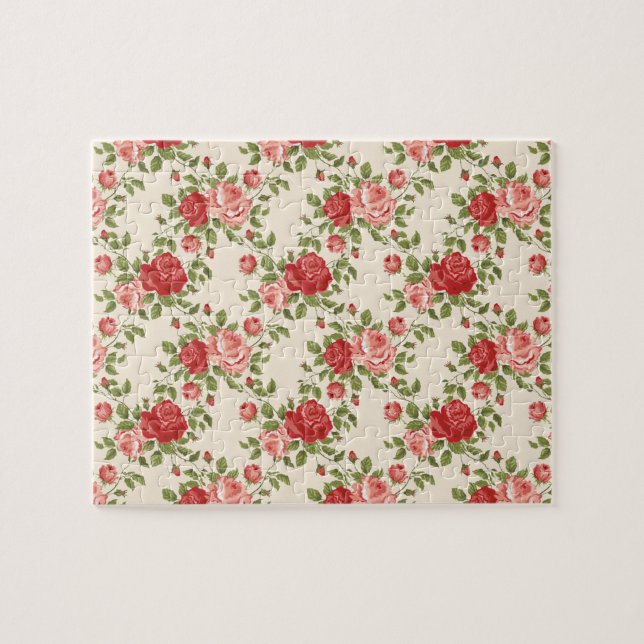 Puzzle Motif de roses shabby chic vintage (Horizontal)