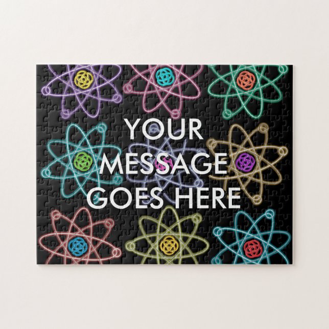 Puzzle Motif de structure atomique personnalisé Science (Horizontal)