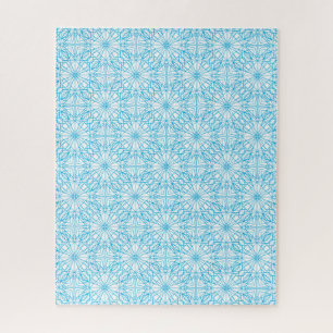 Puzzle Motif de symétrie géométrique bleu blanc lumineux