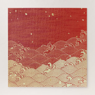 Puzzle Motif de texture papier d'onde dorée