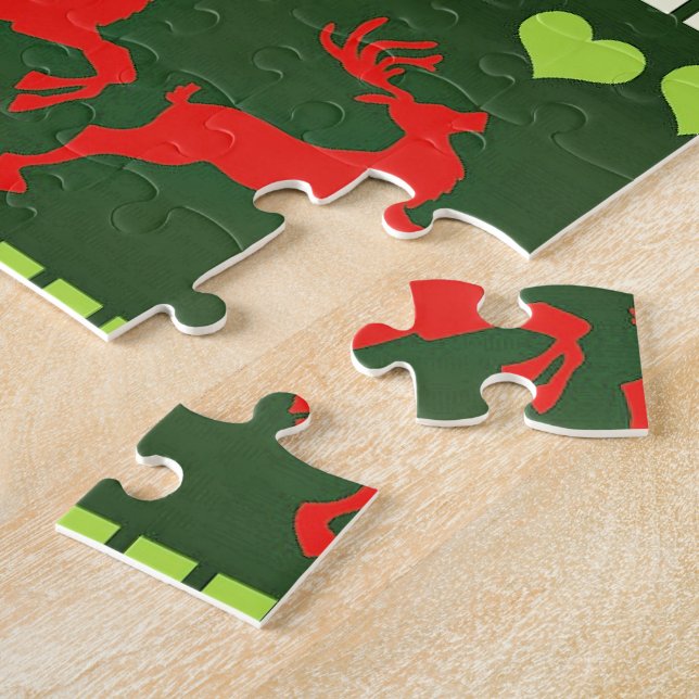 Puzzle Motif de vacances rouge et vert (Côté)
