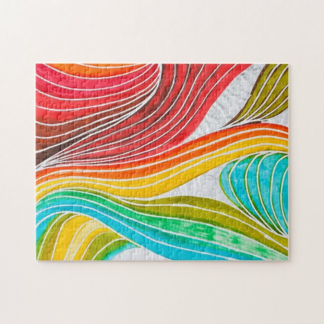 Puzzle Motif de vague dessiné par des peintures (Horizontal)
