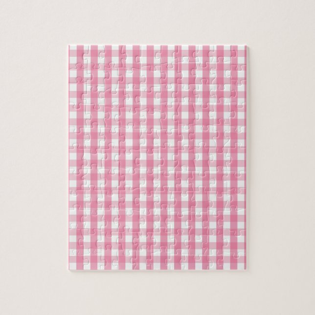 Puzzle Motif de vérification En vichy rose (Vertical)