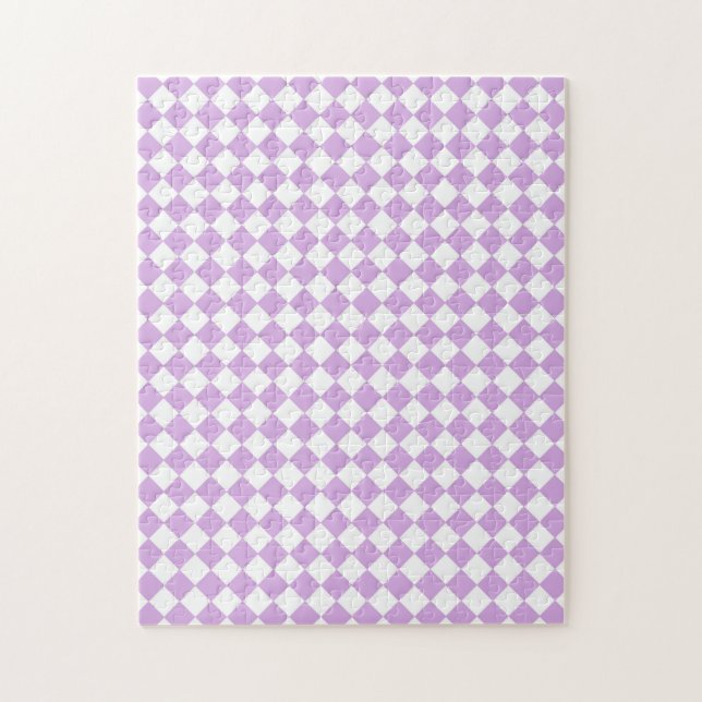 Puzzle Motif de vérification violet et blanc (Vertical)