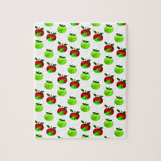 Puzzle Motif d'échange de pommes rouges et vertes (Vertical)