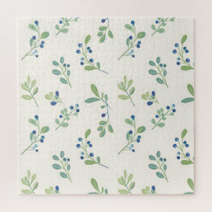 Puzzle Motif délicat de myrtille et d'eucalyptus
