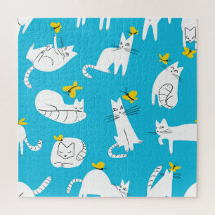 Puzzle Motif des chats et papillons