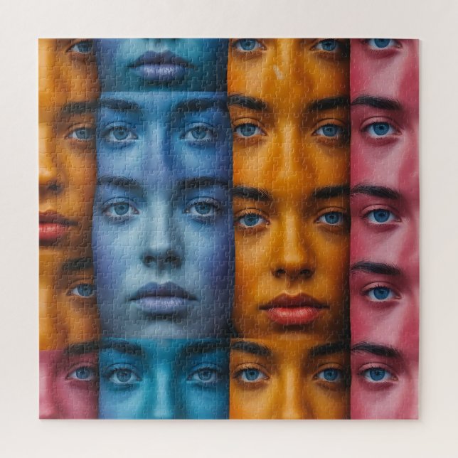 Puzzle Motif des faces colorées (Vertical)