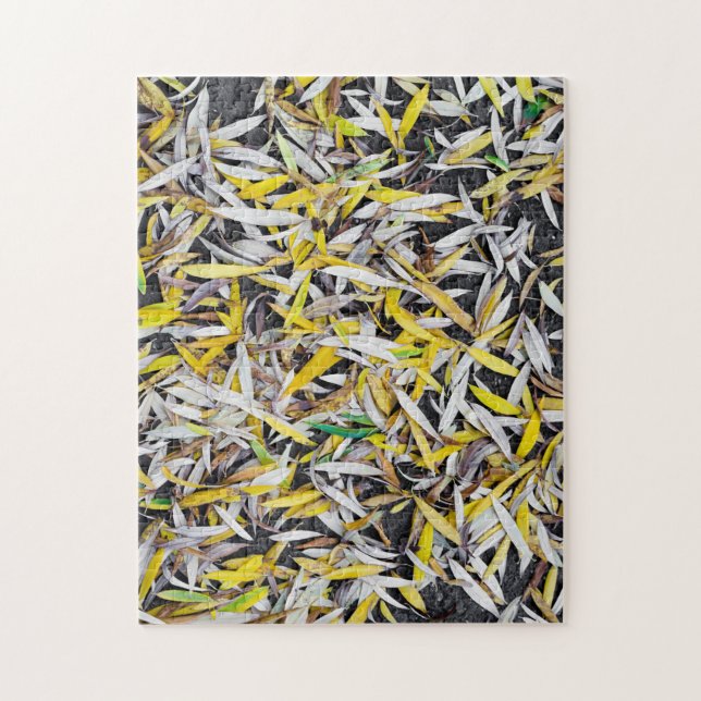 Puzzle Motif des feuilles tombants sur noir (Vertical)
