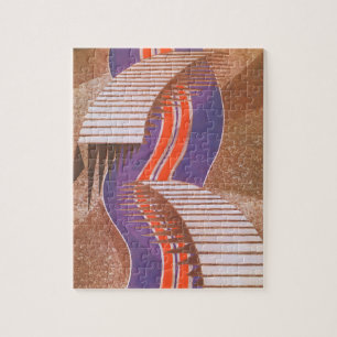 Puzzle Motif d'escalier en pochoir Art Déco vintage jazz