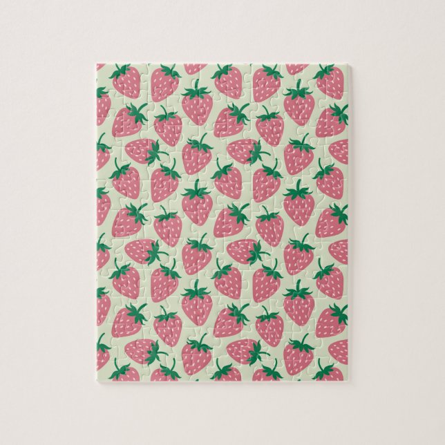 Puzzle Motif d'été fraise rose (Vertical)