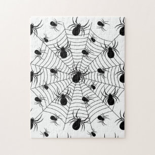 Puzzle Motif d'Halloween Black White araignées